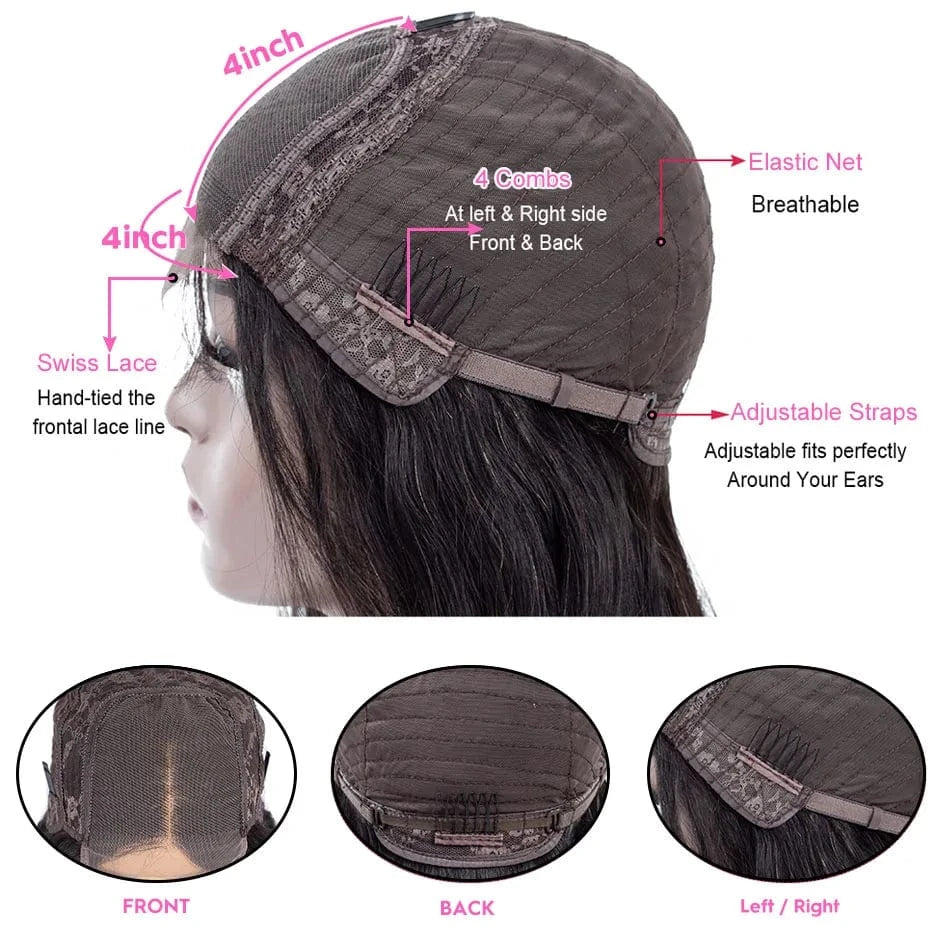 13x4 Lace Front Wigs 180 Density Straight HD Lace Frontal Wigs Pre Plucked with Baby Hair Glueless Brazilian Lace Frontal Wigs