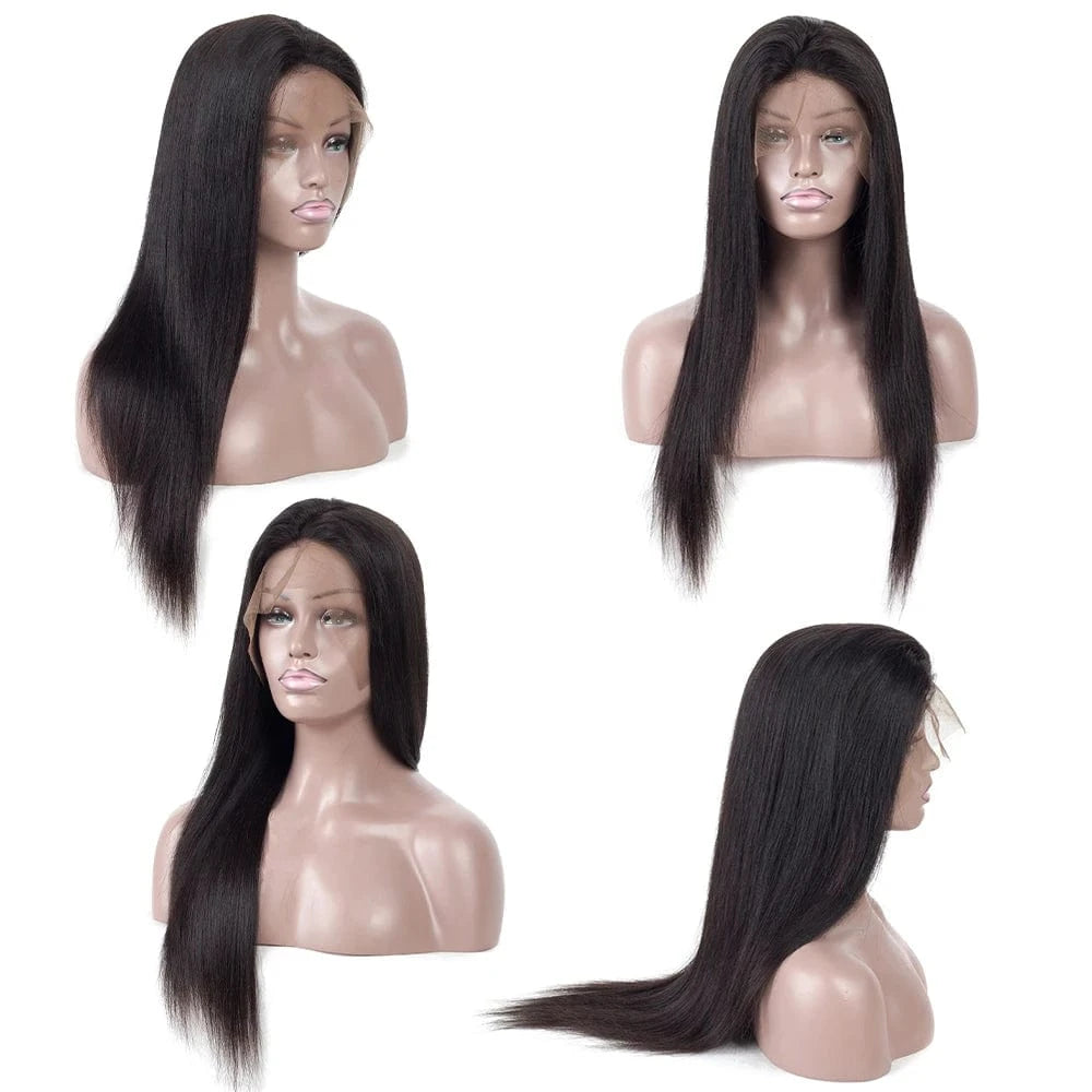 13x4 Lace Front Wigs 180 Density Straight HD Lace Frontal Wigs Pre Plucked with Baby Hair Glueless Brazilian Lace Frontal Wigs
