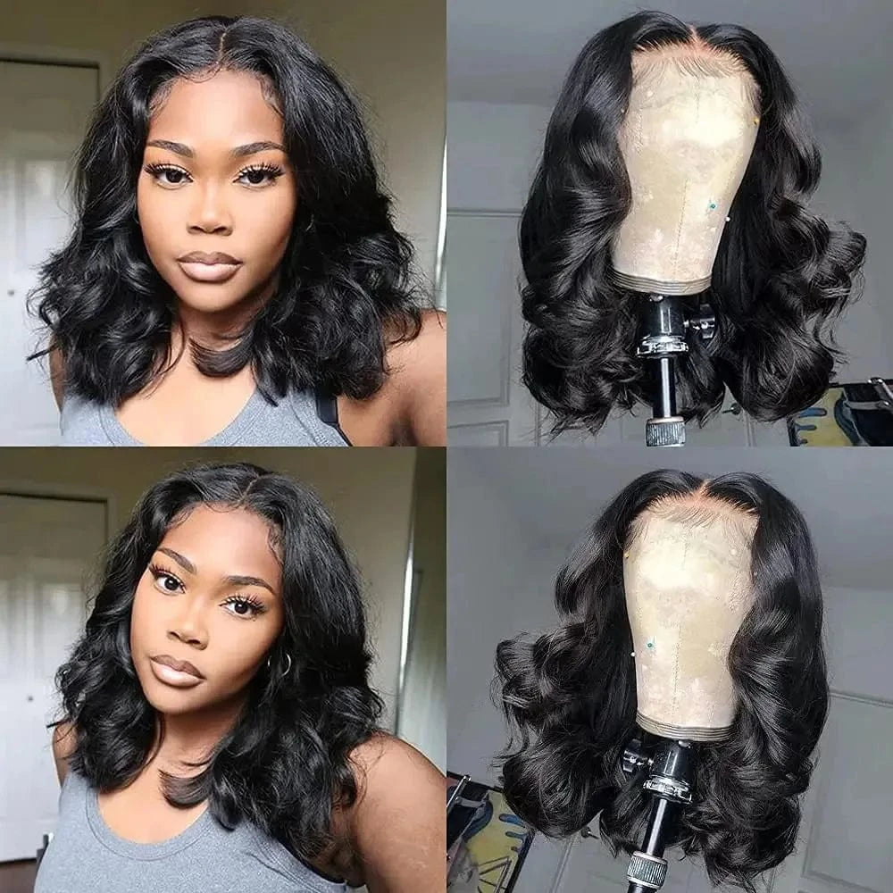 14 16 Inch BoB Wig Human Hair Body Wave 13x6 HD Lace Frontal Wigs Water Wave 5x5 Closure Glueless Brazilian Remy Raw For Women