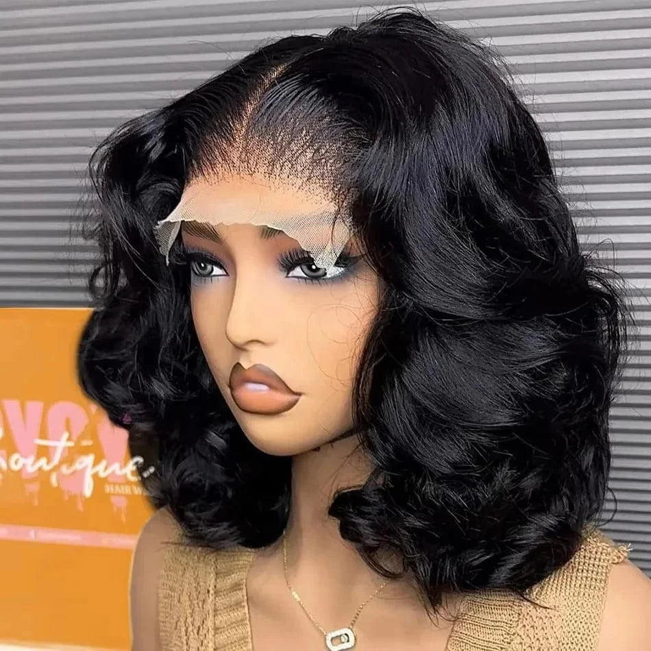 14 16 Inch BoB Wig Human Hair Body Wave 13x6 HD Lace Frontal Wigs Water Wave 5x5 Closure Glueless Brazilian Remy Raw For Women