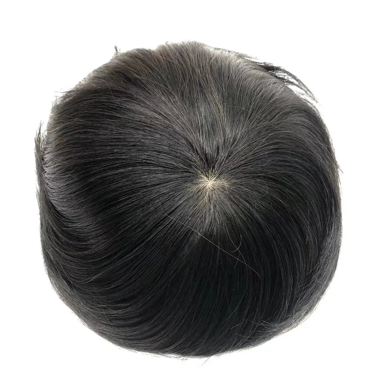 14*19cm / Natural color / 6inches HQ Factory Wholesale Price Men United Natural Human hair Hand Made Silk Topper Mens