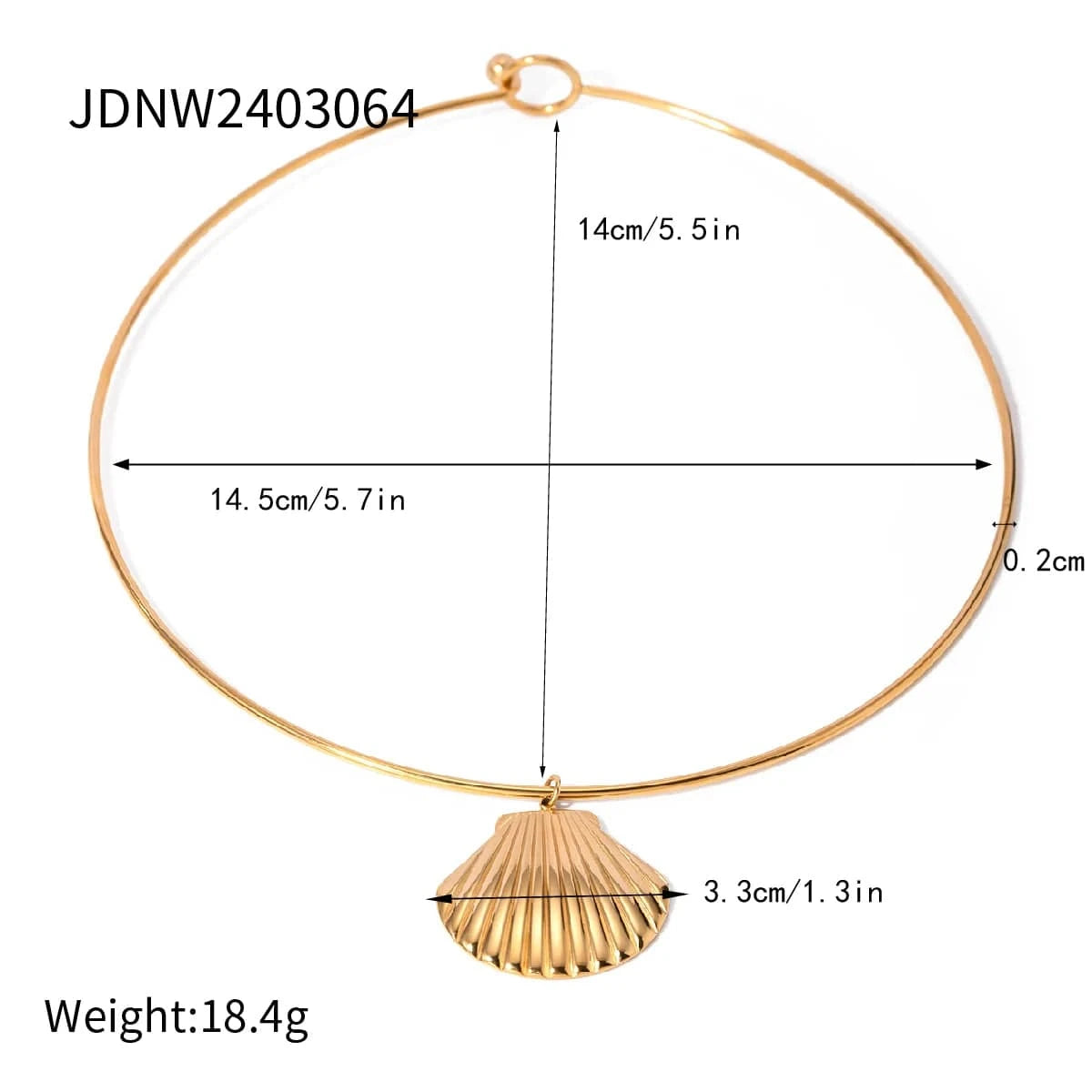 14.5cm / N2161 N2161 Jewelry Ocean Series Stainless Steel Choker Necklace Smooth Shell Pendant Collar Neck Choker Girls