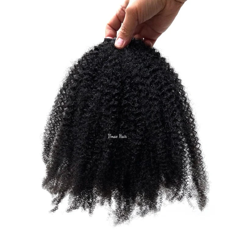 14 Inches / 4C VMAE Wholesale Raw Vietnamese Remy Human Hair Afro Kinky Curly PU Genius Invisible Clip-in Seamless Clip In Hair Extension