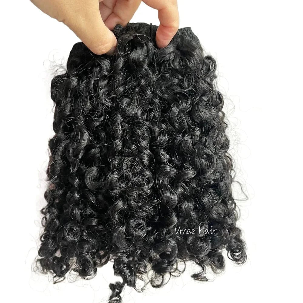 14 Inches / Afro Kinky Curly A VMAE Mongolian 3A Kinky Curls Afro 100% Remy Human Hair Clip-In Extension Natural Wave Style for Black Women