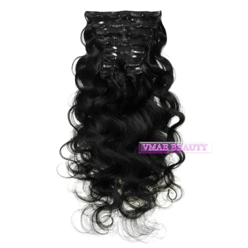 14 Inches / body wave 100g VMAE Indian Full Cuticle Aligned Virgin Wholesale Remy Human Hair Extensions Clip Ins Kinky Straight Clip In Hair Extensions