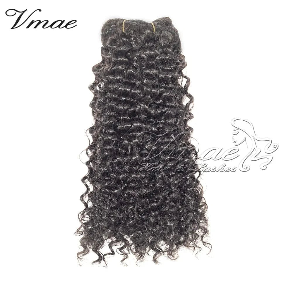 14 Inches / Kinky Curly VMAE Wholesale Raw Remy Virgin Human Hair Extensions Clip Ins Wavy Afro Kinky Curly Clip In Hair Extensions for Black Women