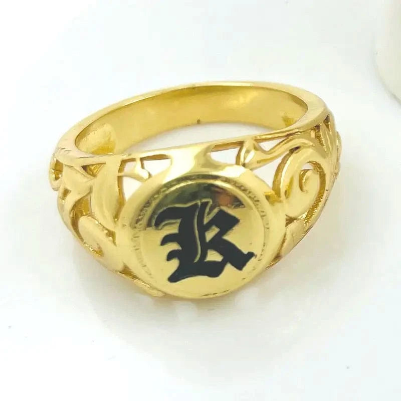 14 / Trendy / Gold JX228 personalized name ring initial letter DIY gift couple wedding engagement jewelry gold Hawaiian jewelry wholesale for woman