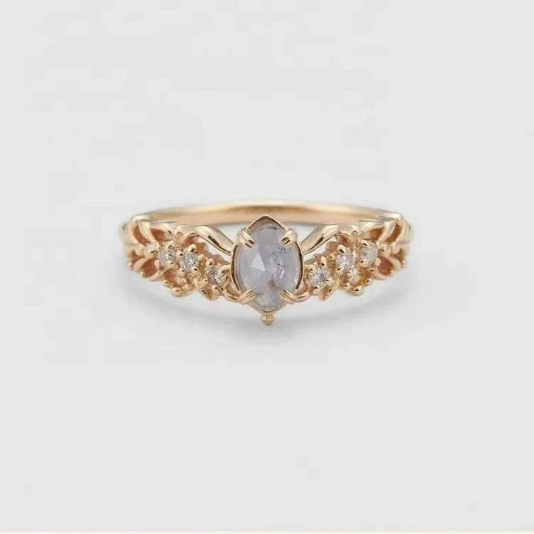 14k gold plated 925 sterling silver fine delicate design Fashion healing crystal gemstone jewelry natural iolite ring