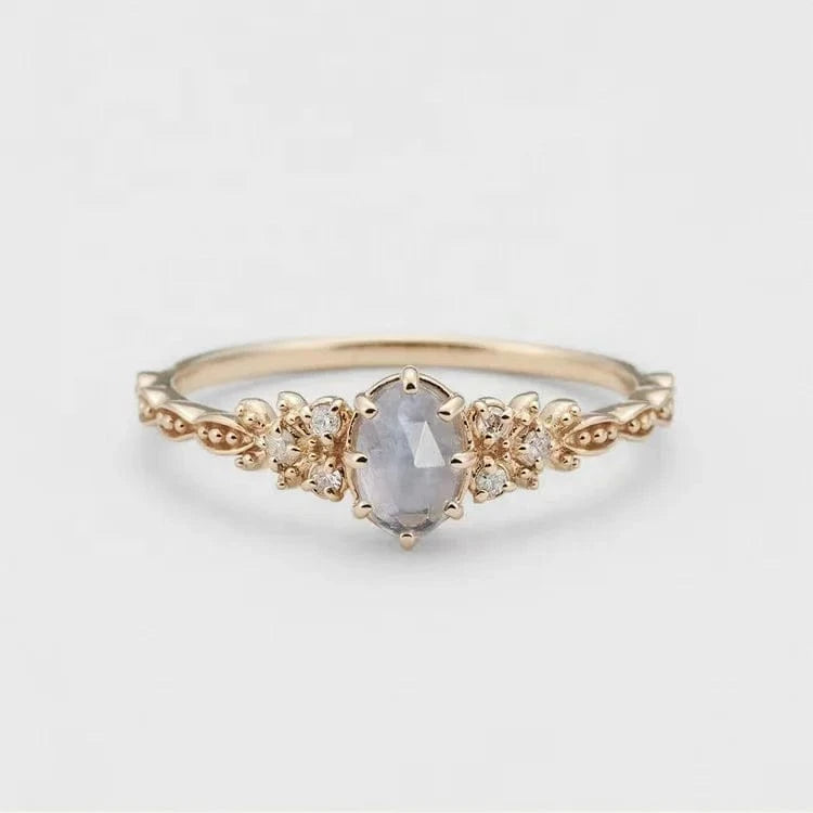 14k gold plated 925 sterling silver fine delicate design Fashion healing crystal gemstone jewelry natural iolite ring