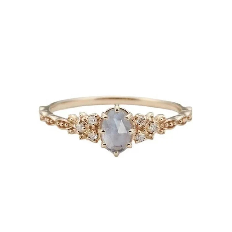 14k gold plated 925 sterling silver fine delicate design Fashion healing crystal gemstone jewelry natural iolite ring