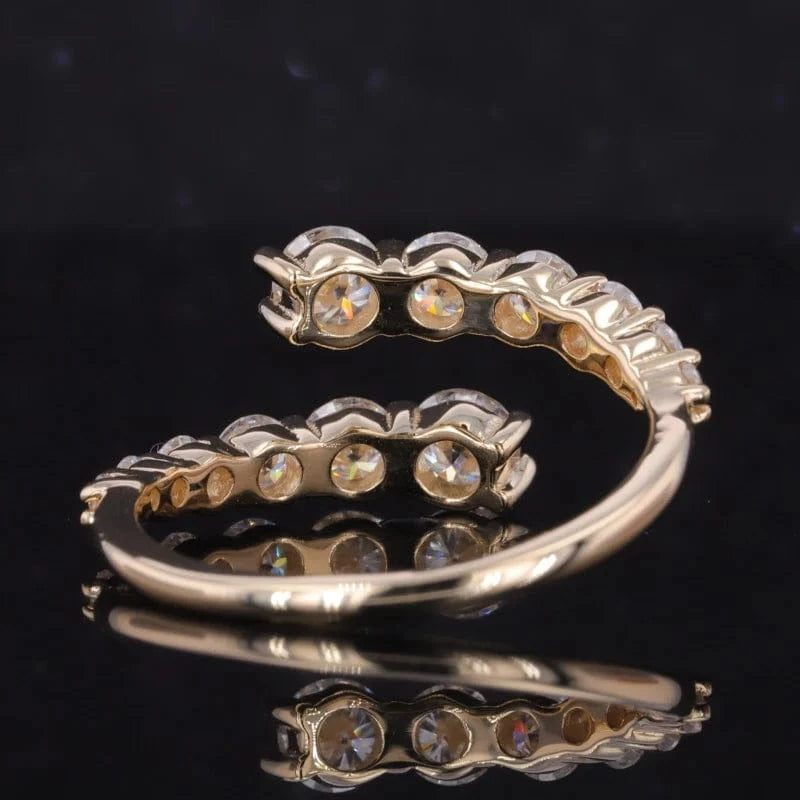 14k Yellow Gold Lab-Grown Diamond round Shape Wedding Ring Diamond Jewelry