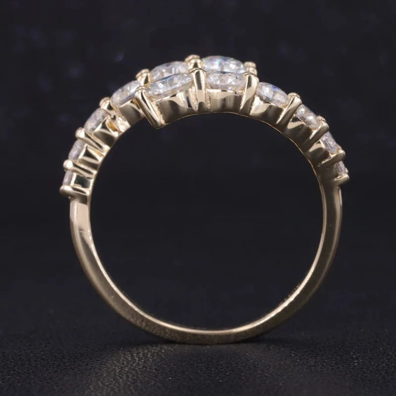 14k Yellow Gold Lab-Grown Diamond round Shape Wedding Ring Diamond Jewelry