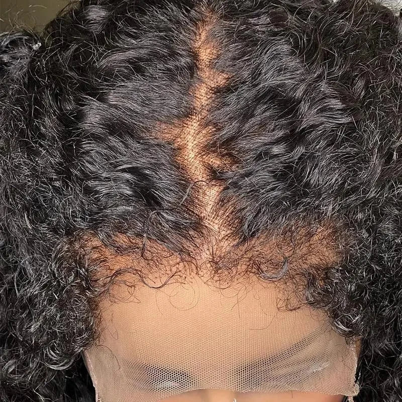 150% Glueless Curly Baby Hair Swiss Lace Front Wig 13x6 13x4 HD Lace Frontal Human Hair Edges Curly Wig