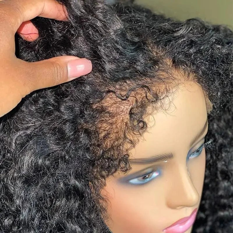 150% Glueless Curly Baby Hair Swiss Lace Front Wig 13x6 13x4 HD Lace Frontal Human Hair Edges Curly Wig