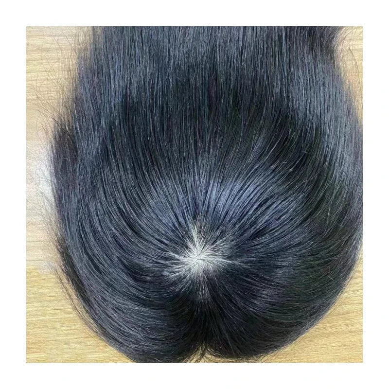 15x22cm / Natural Black Wholesale Beauty Products Easy To Wear Human Hair Topper Free Part Silk Base Toupee For Man Wig Indian Hair Wig Man Hair