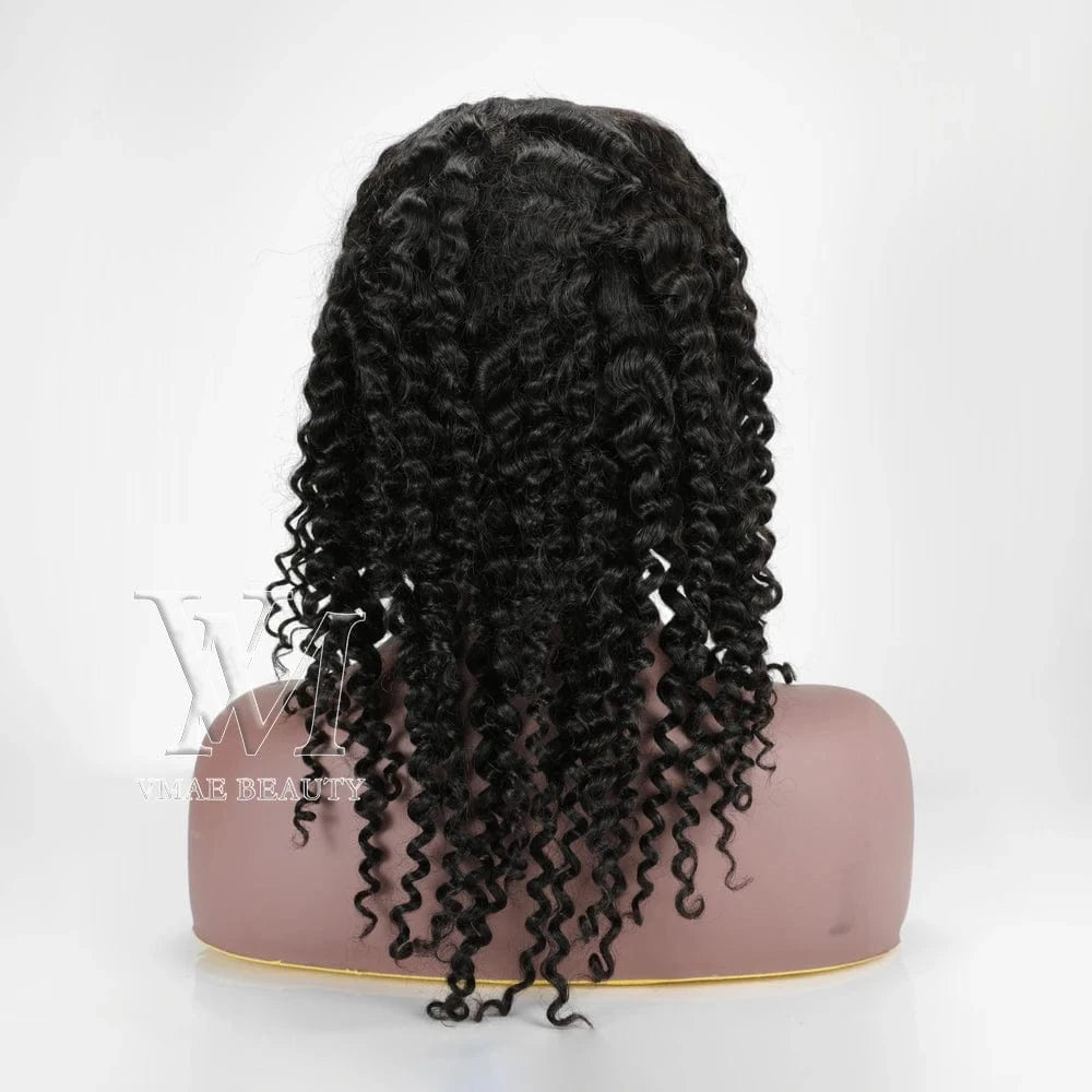 16 Inches / 3A VMAE Wig Vendors Wholesale Cuticle Aligned Raw Human Hair Wig Natural Coarse Kinky Straight U V Part Human Hair Wigs for Black W