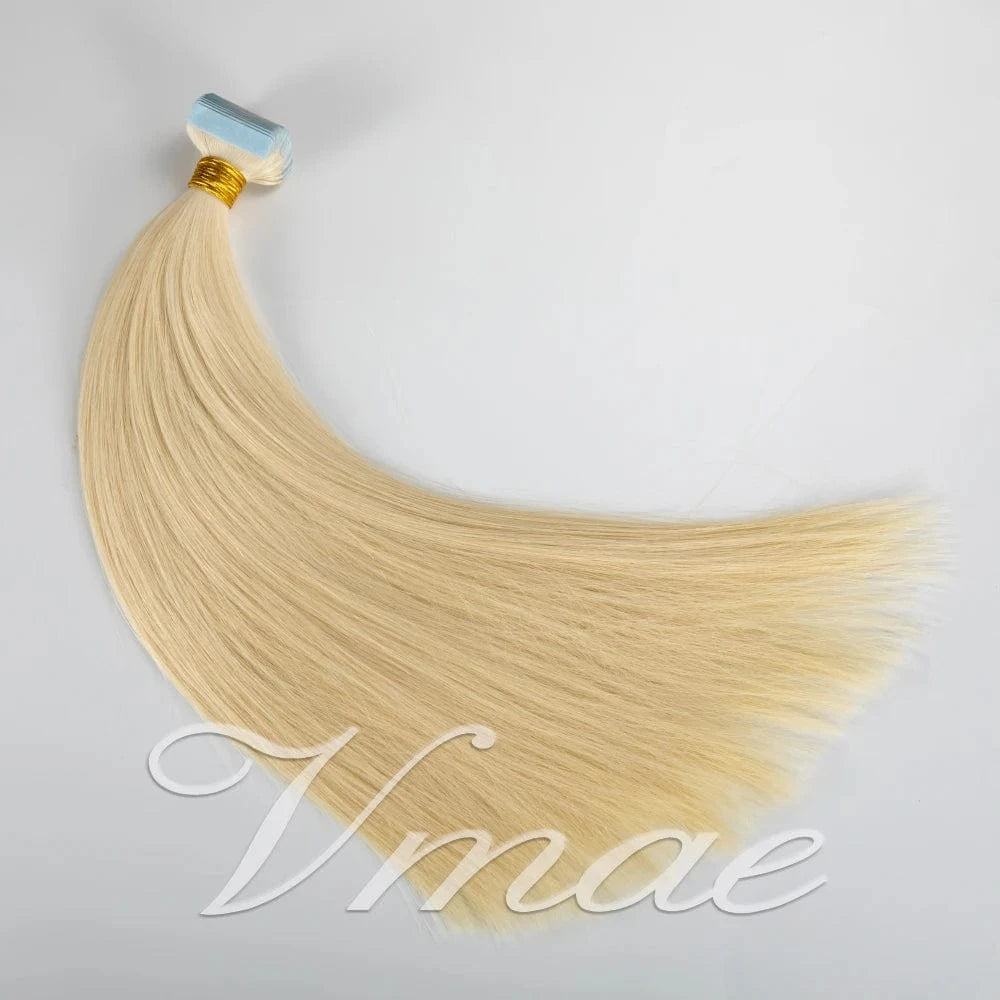 16 Inches / #60 Vmae Wholesale 100g Double Drawn Virgin Russian Raw Hair Straight Remy 33 613 Blonde Tape In Hair Extensions 100Human Hair