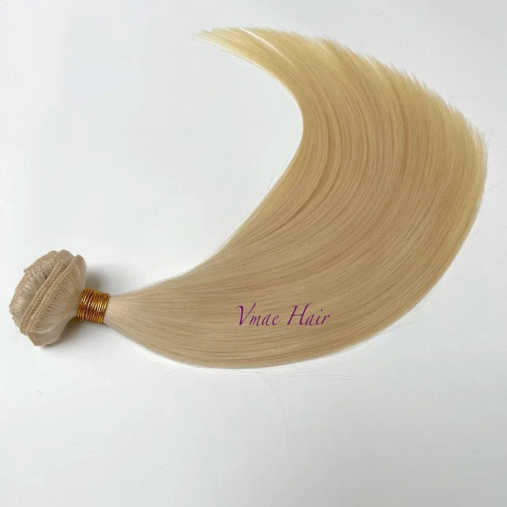 16 Inches / #613 100g VMAE Wholesale Virgin Russian 100g Straight Clip Ins Dark Brown Color Remy Raw Hair Clip In Human Hair Extensions