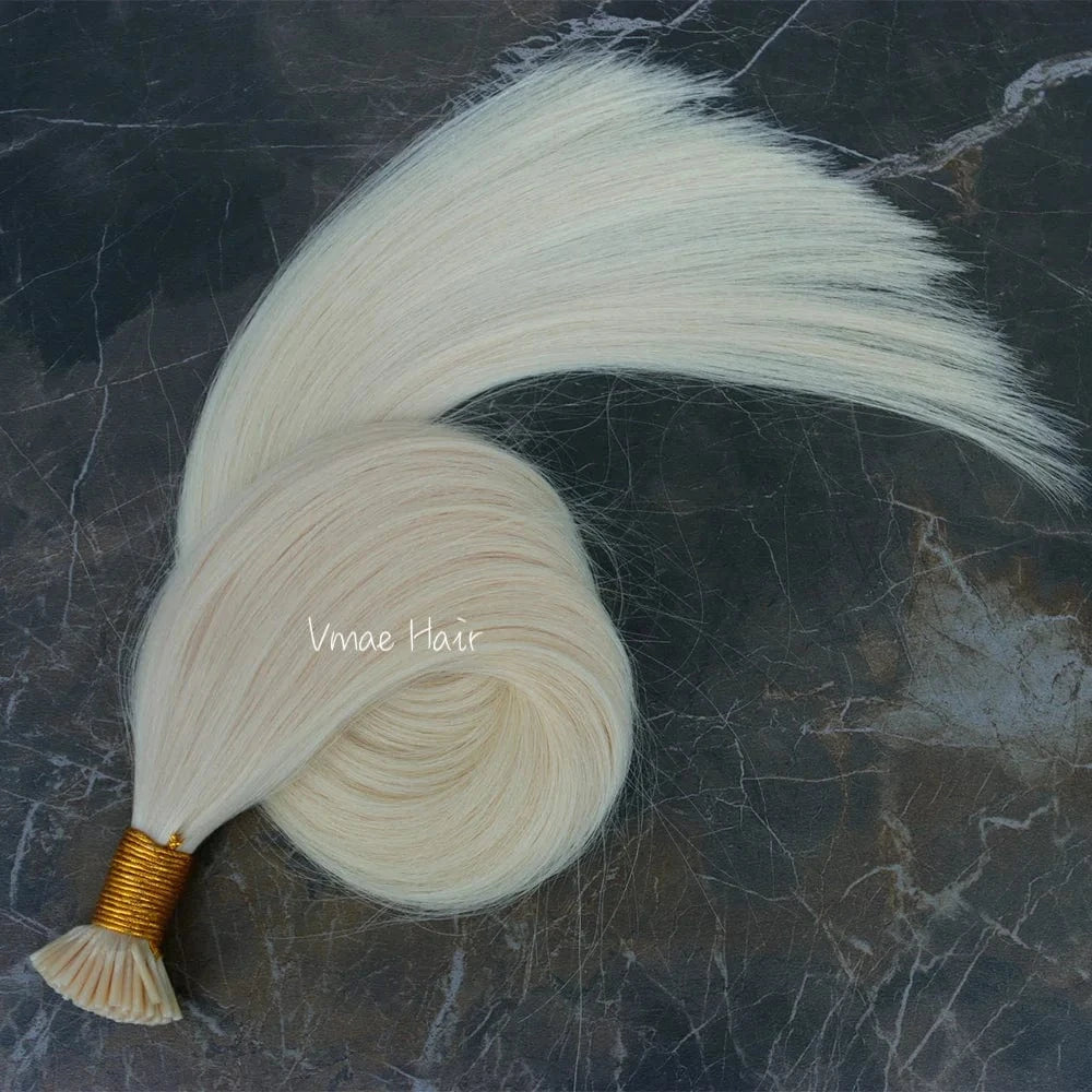 16 Inches / I Tip #1001 VMAE Cuticle Aligned European Hair Blonde 613 60 I Tips Flat Tip Virgin Kreatin K Tip Hair Extensions Human Hair