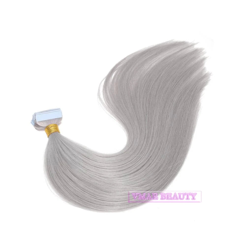 16 Inches / #silver Vmae Wholesale 100g Double Drawn Virgin Russian Raw Hair Straight Remy 33 613 Blonde Tape In Hair Extensions 100Human Hair