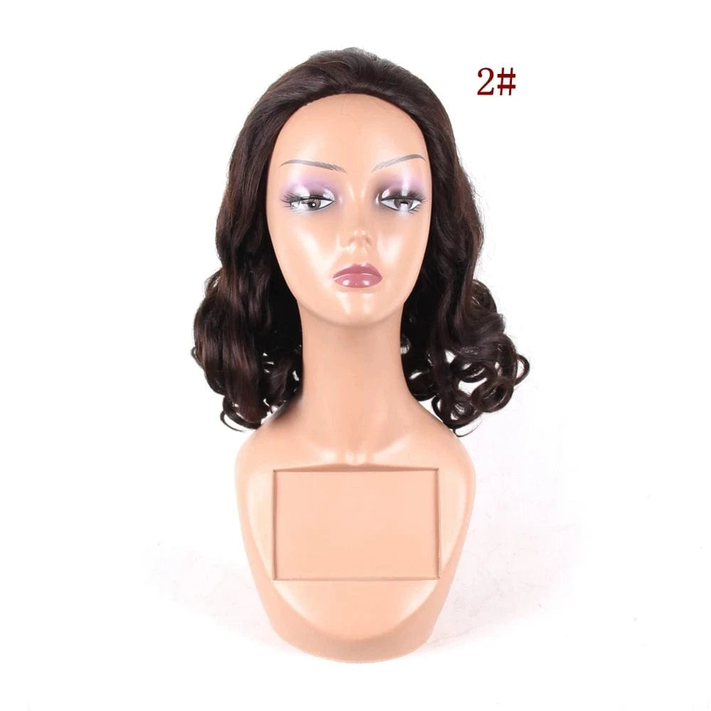 1628 1b Hair Straight Wig Peruvian Remy Hair Mid-Length Human Hair Wigs For Women Natural Color Full Machine Made Wigs With Bang
