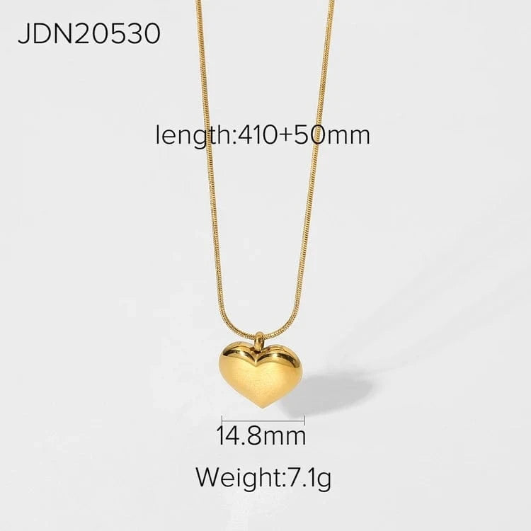 16inches / N2522 N2522 Wholesale Flat Snake Chain Stainless Steel Jewelry Gold Plated Chokers Love Pendant Necklaces For Women