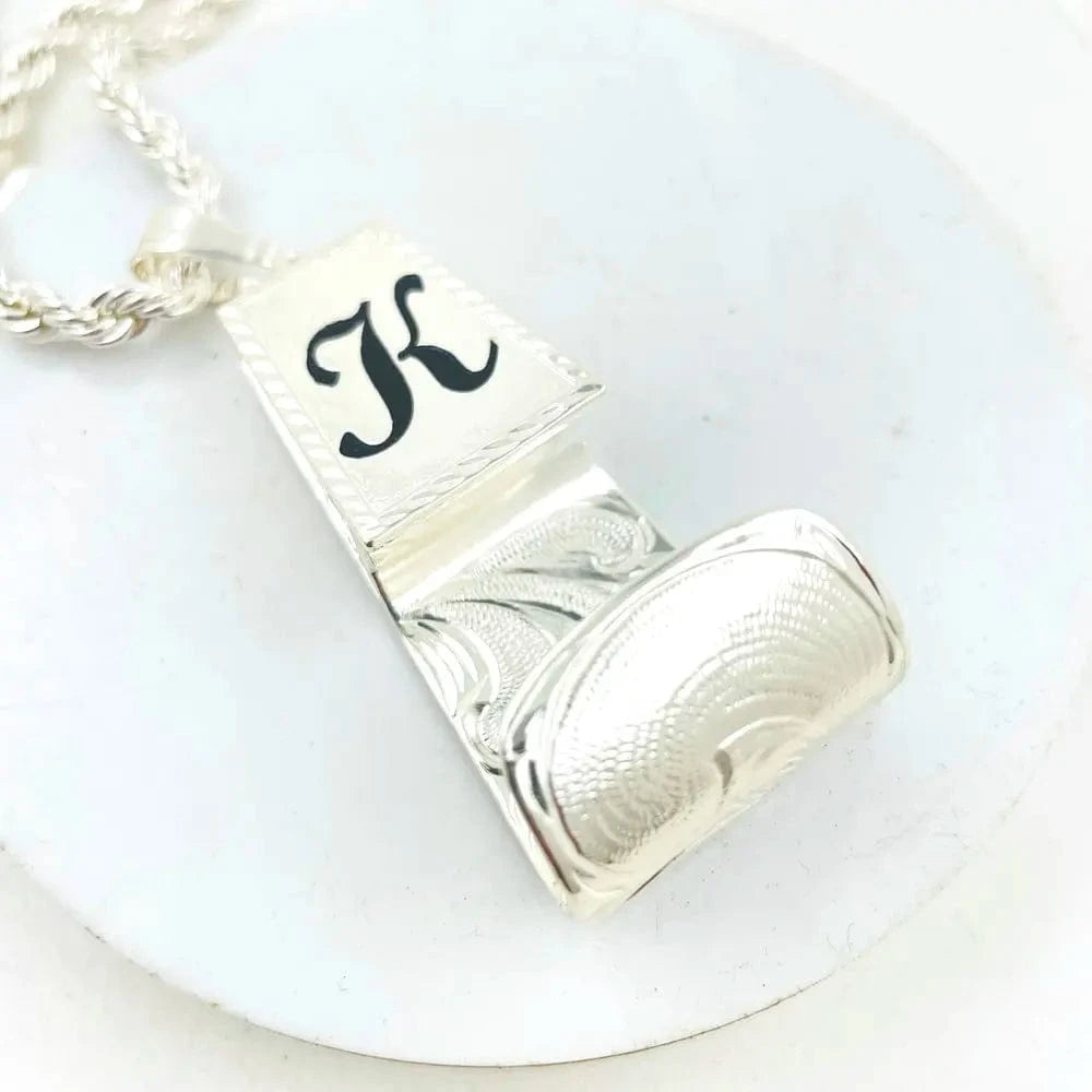 16inches / Silver JX230 Big Hook pendant Palaoa Initial necklace thick rope chain gold filled personalized customize gift men boy hiphop jewelry