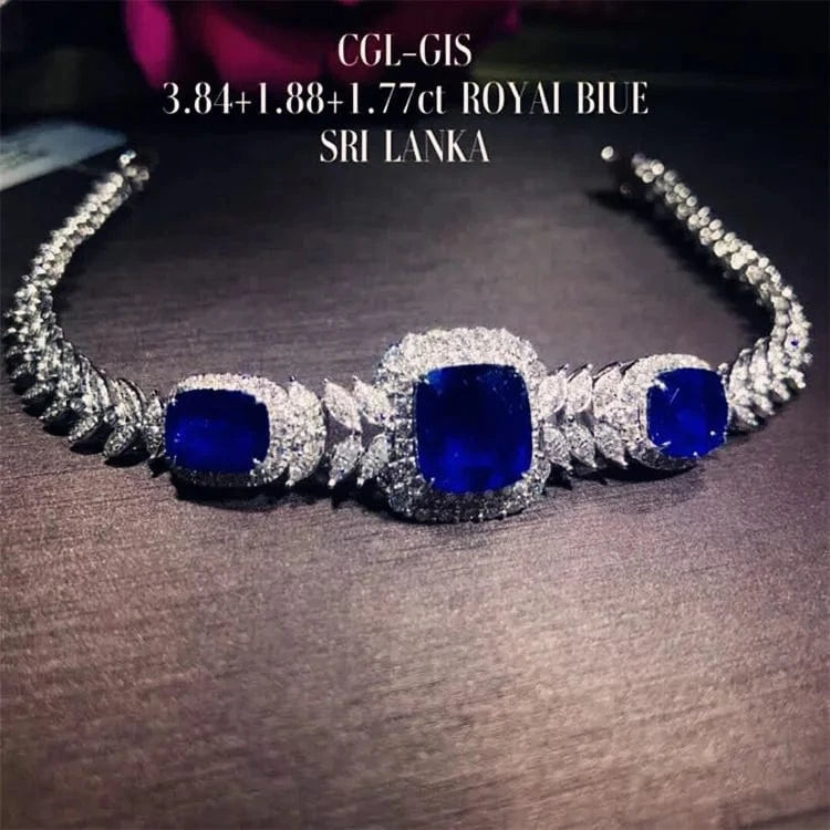 17-18cm / 16.04g natural  Sri Lanka royal blue sapphire bracelets China wholesale classic jewelry 18k gold  South Africa real diamond natural  Sri Lanka royal blue sapphire bracelets for women