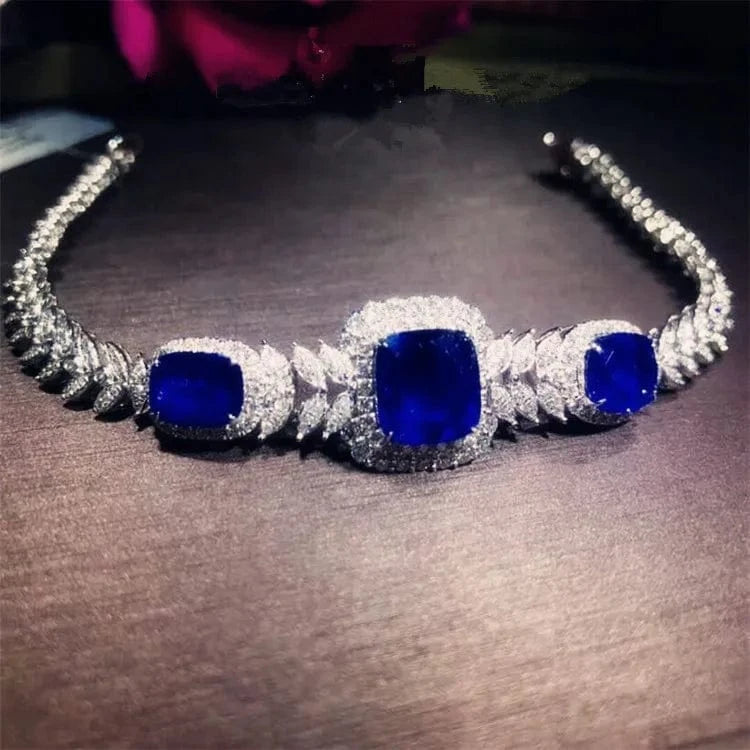 17-18cm / 16.04g natural  Sri Lanka royal blue sapphire bracelets China wholesale classic jewelry 18k gold  South Africa real diamond natural  Sri Lanka royal blue sapphire bracelets for women
