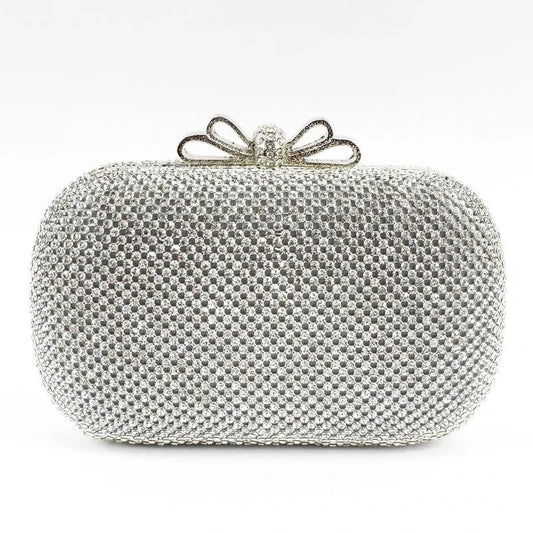 17*5*12cm / silver Top Sale Luxurious Trendy Elegant Gold Clutch Crystal Beaded Bag Evening Metal Hard Box Evening Full Rhinestone Bag For Lady