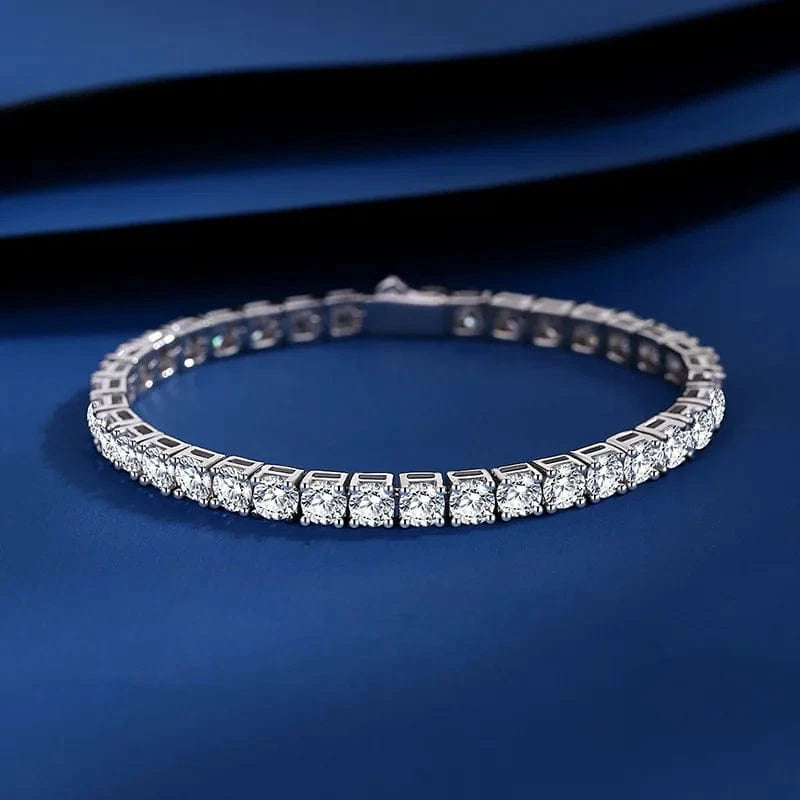 17cm / 5mm Luxury 2.5-5mm Moissanite Diamond Tennis Bracelet Women Moissanite Bracelet Men Moissanite Jewelry 925 Silver Jewelry