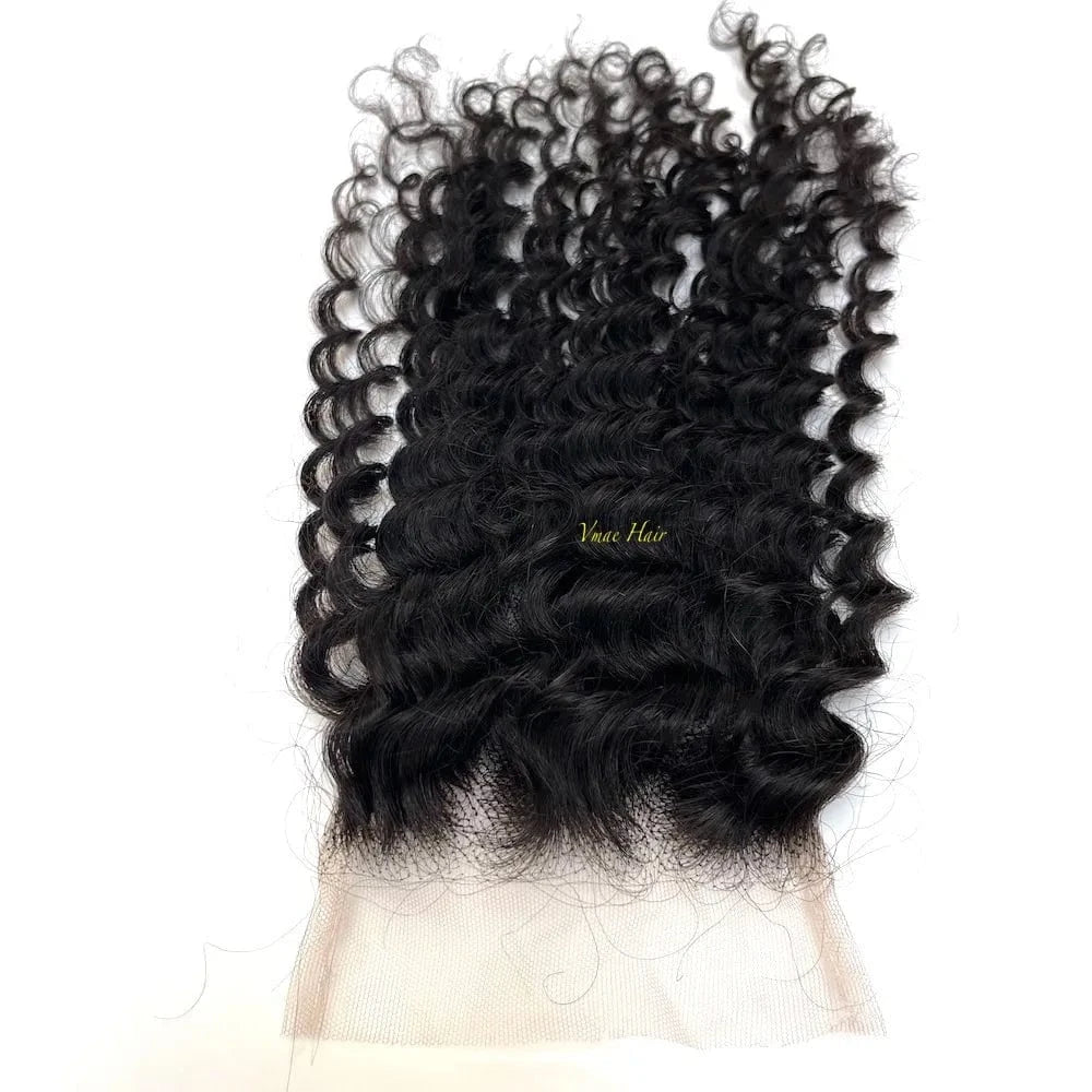 18 Inches / 3B VMAE Wholesale Cuticle Aligned Raw Vietnamese Hair Kinky Straight Transparent 7*7 6*6 5*5 Lace Closure Human Virgin Extensions