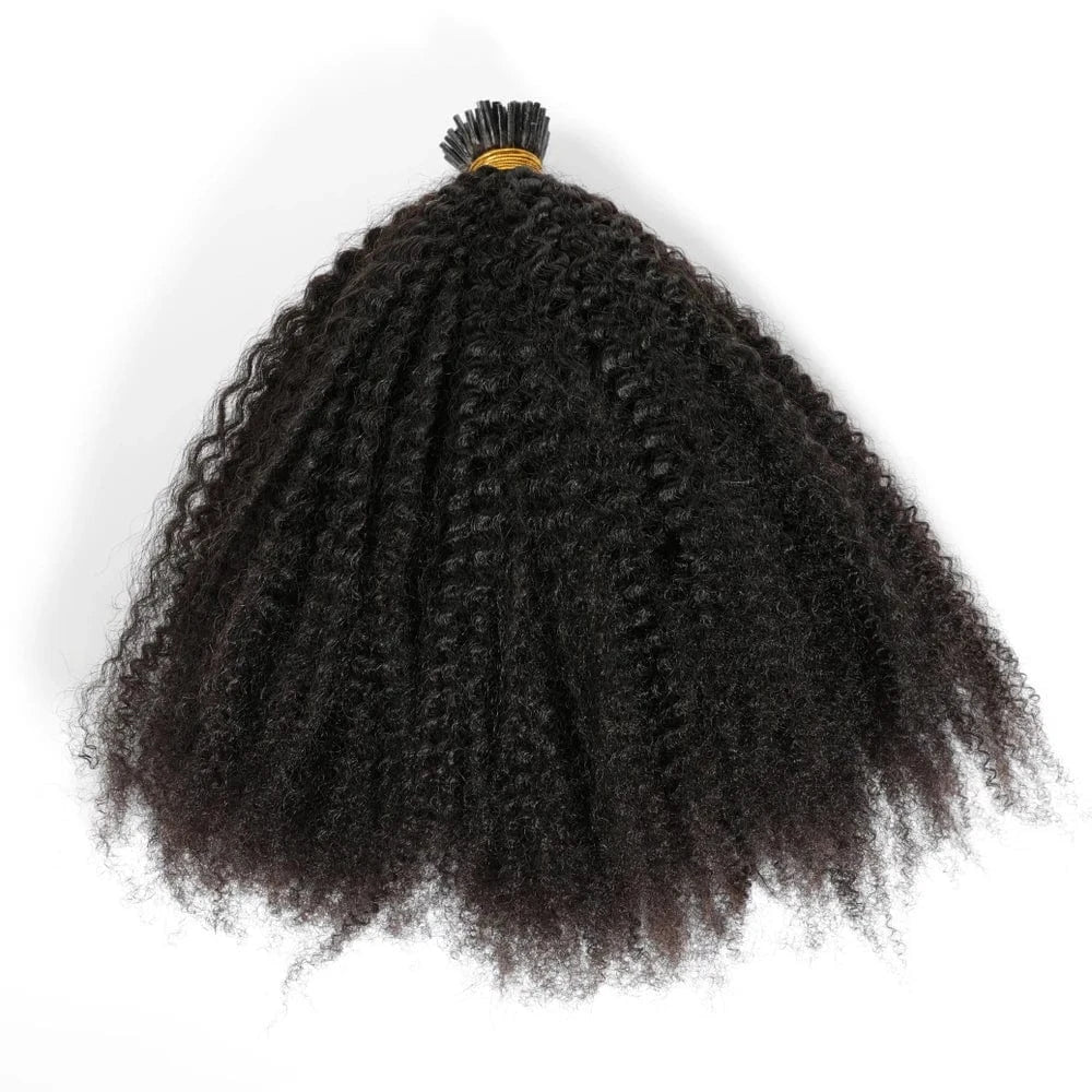 18 Inches / 4B VMAE Burmese Unprocessed Virgin Hair 100g I Tips Body Deep Water Afro Kinky Curly I Tip Human Hair Extension
