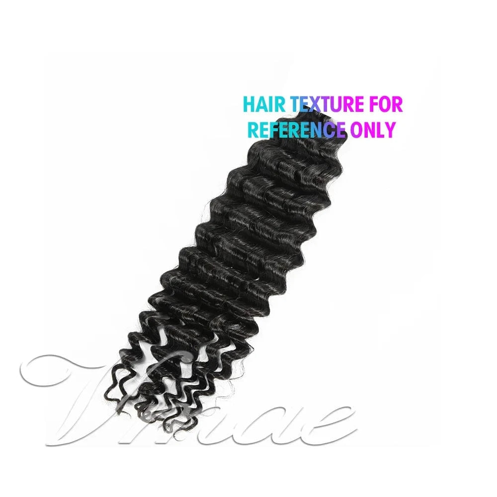 18 Inches / Deep Wave 100g VMAE 100g Natural Color Body Deep Water Loose Wave Kinky Straight Human Hair Extension with Micro Beads Soft Remy Hair Grade