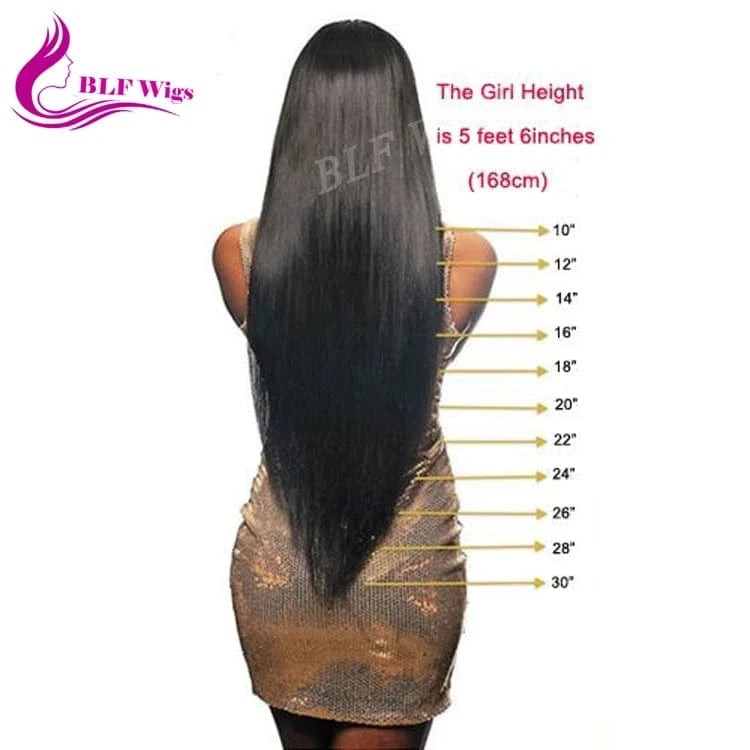 180% Heavy Density Straight Lace Front Wig 100% Human Hair with Baby Hair