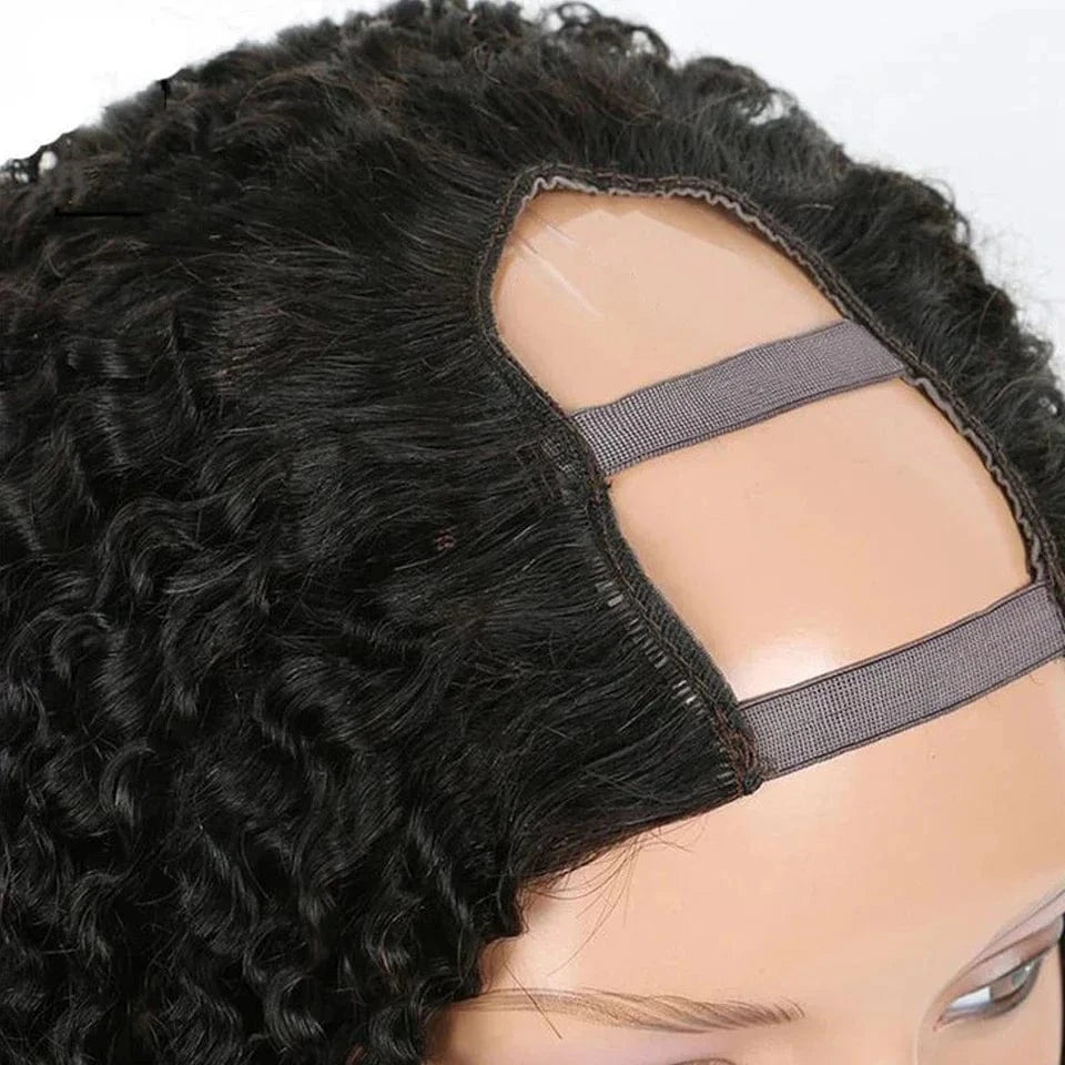 180D Glueless Deep Curly U Part Human Hair Wigs For Women No Leave Out Brazilian Kinky Jerry Curly Remy Human Hair Wigs