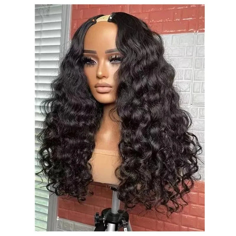 180D Glueless Deep Curly U Part Human Hair Wigs For Women No Leave Out Brazilian Kinky Jerry Curly Remy Human Hair Wigs