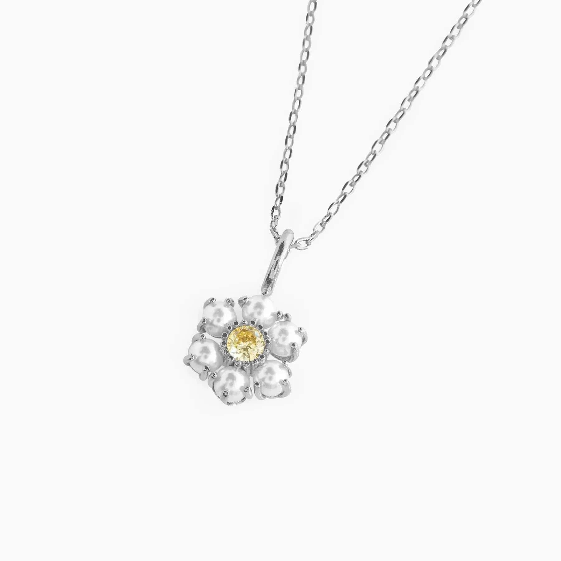 18inches / Gold 18K Gold Plated Brass Cute Flower Collar Necklace Statement Chunky Pearl Charm Summer Beach Chokers Necklaces Gifts for Women