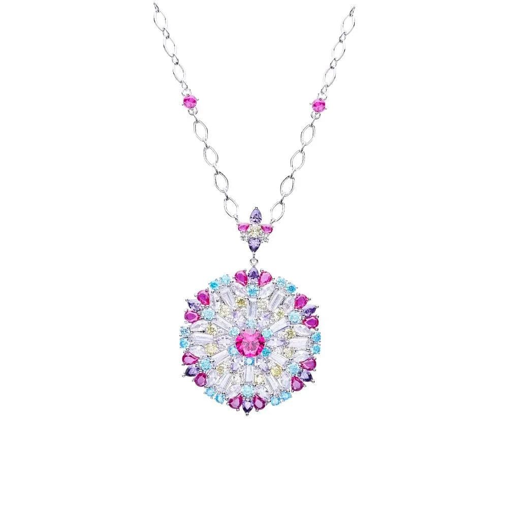 18inches / Purple Beautiful Chinese Style Necklace With Zircon Mom Necklace Sterling Silver Customized Necklace Cham for Women Men Jewelry