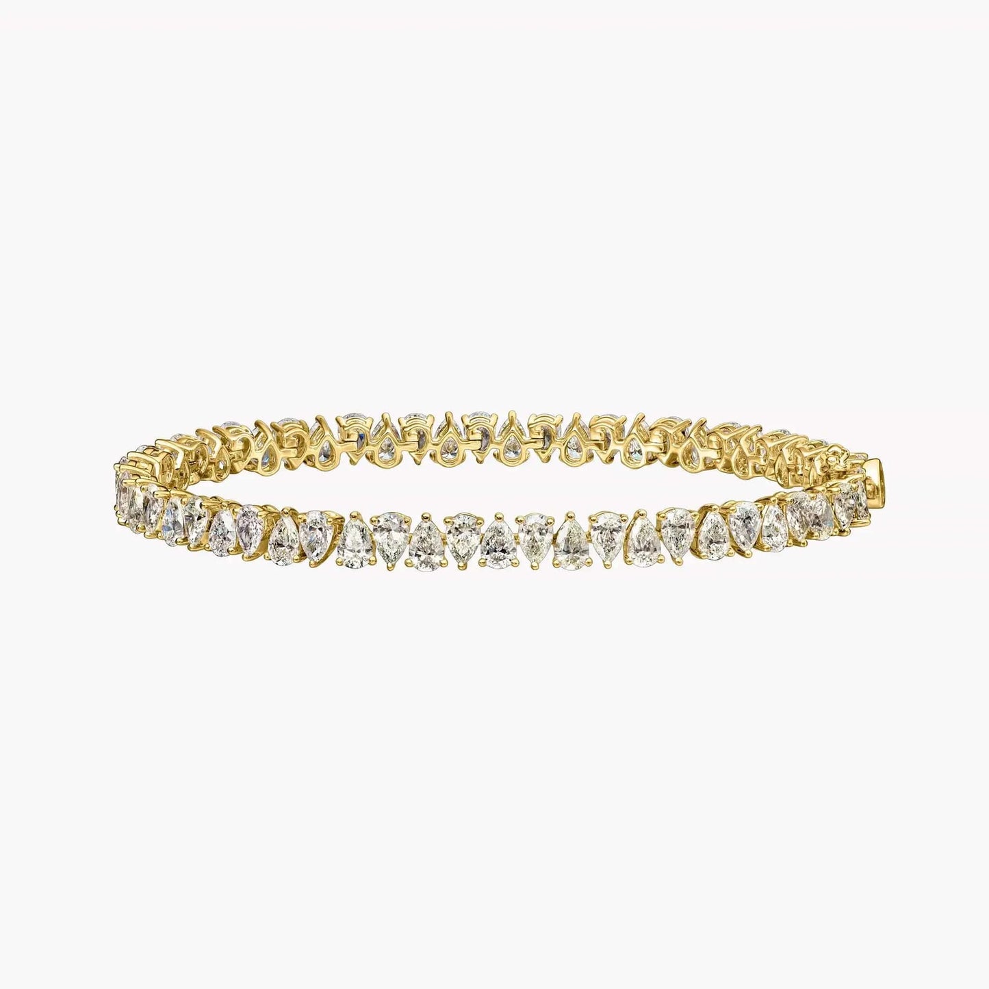 18K Gold Plated 3 Prong Setting Water Drop Tear Drop Zircon Tennis Chain Bracelet CZ Iced Out Diamond Crystal Women Jewelry