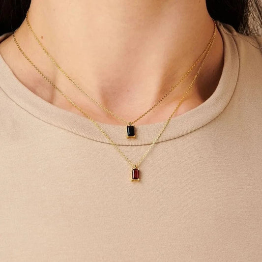 18K Gold Plated Brassre Ctangular Zircon Collar Necklace Statement Chunky  Charm Summer Beach Chokers Necklaces Gifts for Women