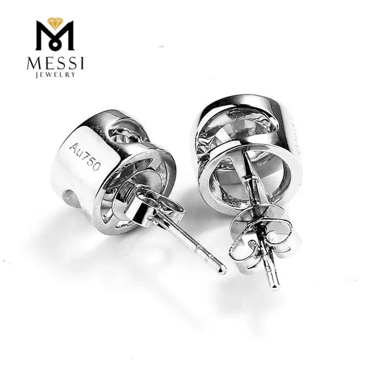 18k white gold Messi Jewelry 14k 18k white gold price moissanite earrings jewellery for women for Thailand