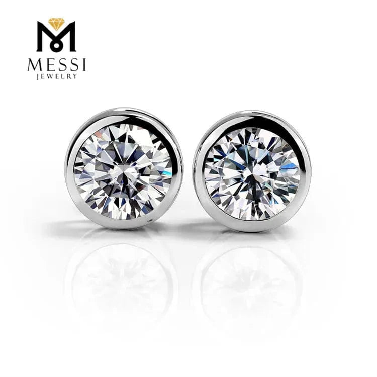 18k white gold Messi Jewelry 14k 18k white gold price moissanite earrings jewellery for women for Thailand