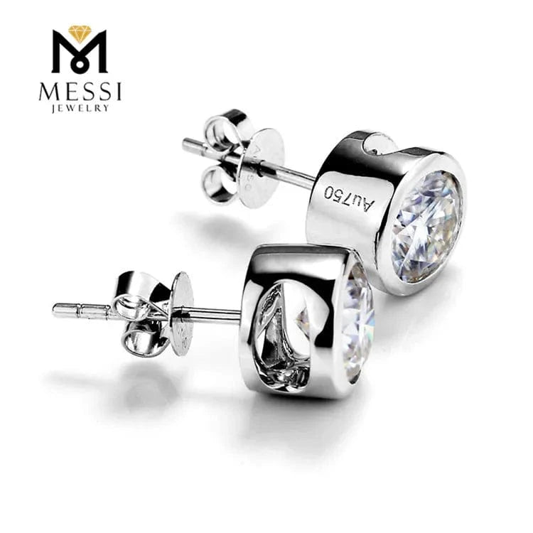 18k white gold Messi Jewelry 14k 18k white gold price moissanite earrings jewellery for women for Thailand