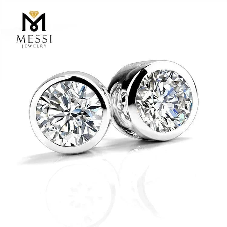 18k white gold Messi Jewelry 14k 18k white gold price moissanite earrings jewellery for women for Thailand