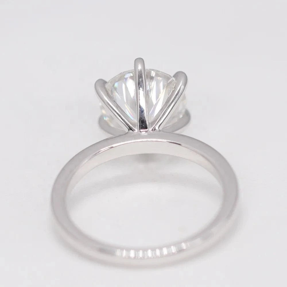 18K White Gold Solitaire Engagement Ring 2.5CT 8.5mm D Color VVS1 Round Shape Moissanite Diamond Ring Jewelry