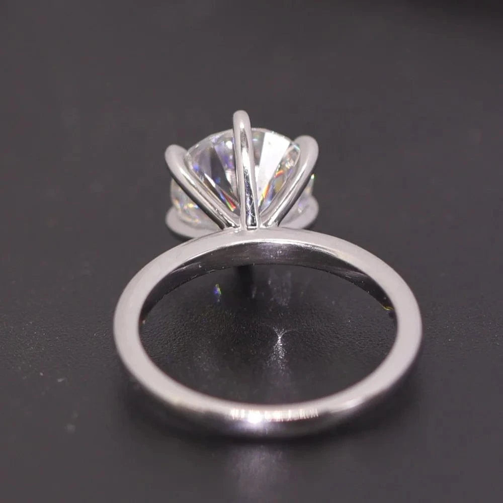 18K White Gold Solitaire Engagement Ring 2.5CT 8.5mm D Color VVS1 Round Shape Moissanite Diamond Ring Jewelry