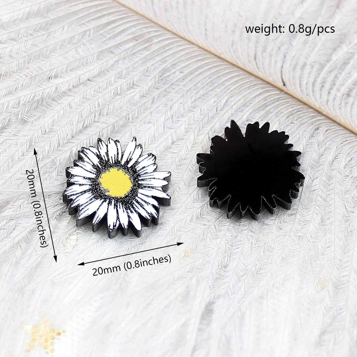 18mm-20mm / 10 (Set of 10) PRS045AC1853 Cute Daisy Findings Laser Cut Acrylic Jewelry Making Handmade DIY accessories