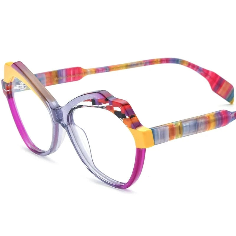 19331 Color Borregls Acetate Cat Eye  Glasses Frame 2023 New Vintage Eyeglasses Women Optical Spectacles Eyewear 19331