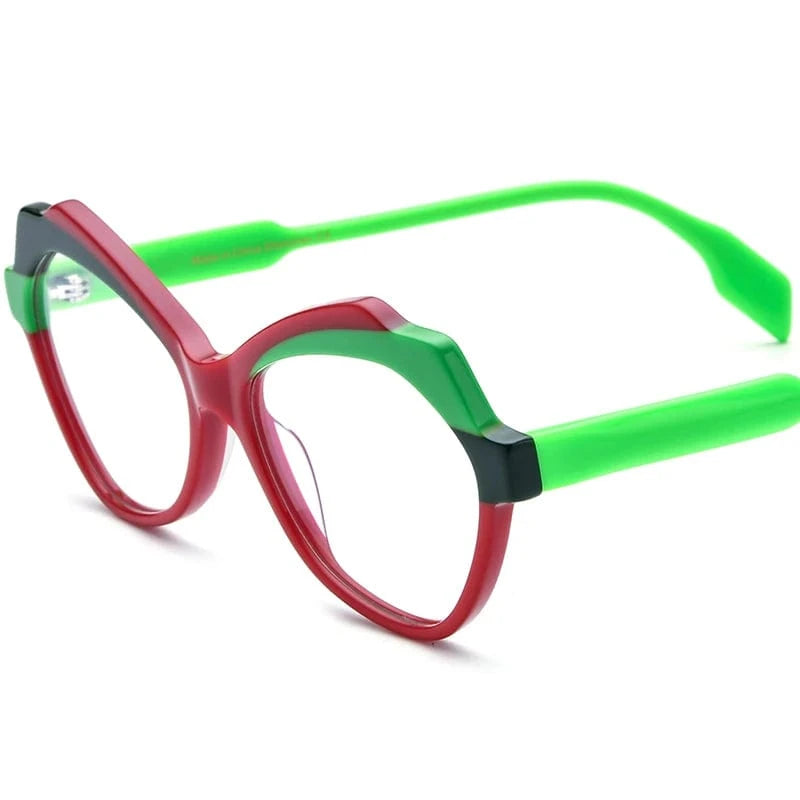 19331 Red Borregls Acetate Cat Eye  Glasses Frame 2023 New Vintage Eyeglasses Women Optical Spectacles Eyewear 19331